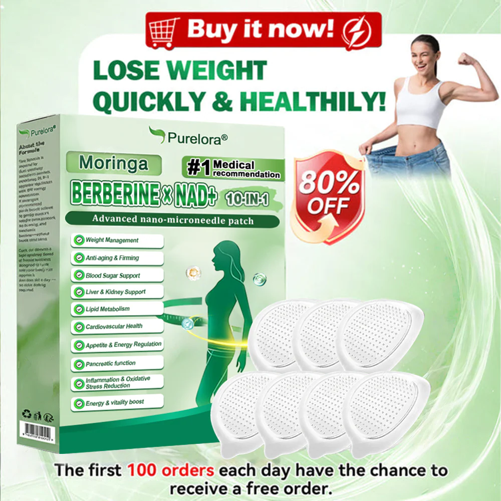 🔥🔥 New Arrival | Purelora® Moringa Berberine × NAD⁺ 10-in-1 Nano Microneedle Patch (Just once daily, visible changes in 7 days) ✅ Supports weight management, loose skin, diabetes care, sleep apnea, joint comfort, and more